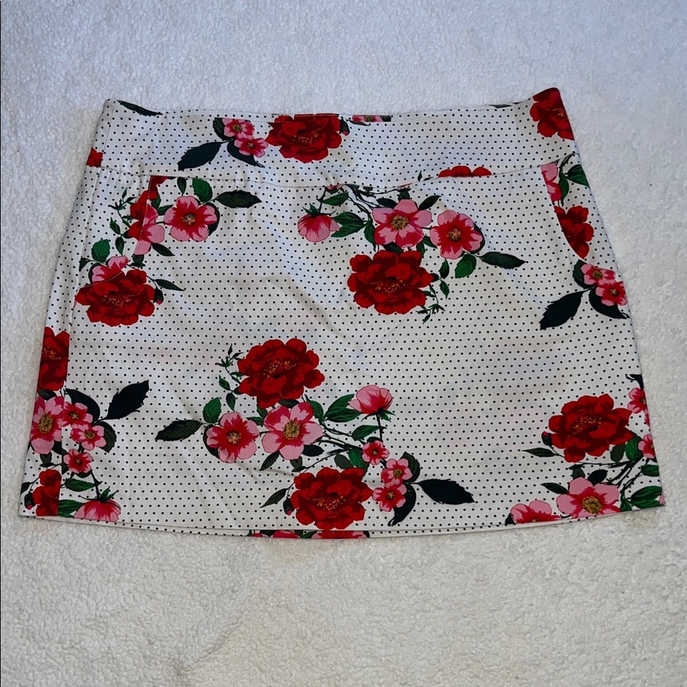 Zac & Rachel Red Floral Skort W/pockets size 16
